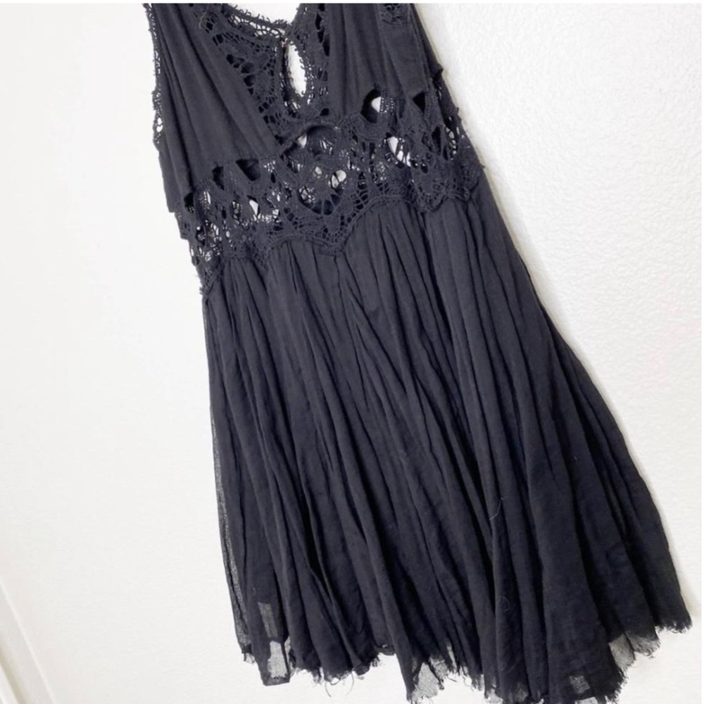 Free People Black Lace Mini Dress